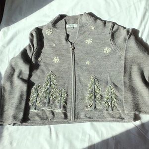 Full zipper winter sweater